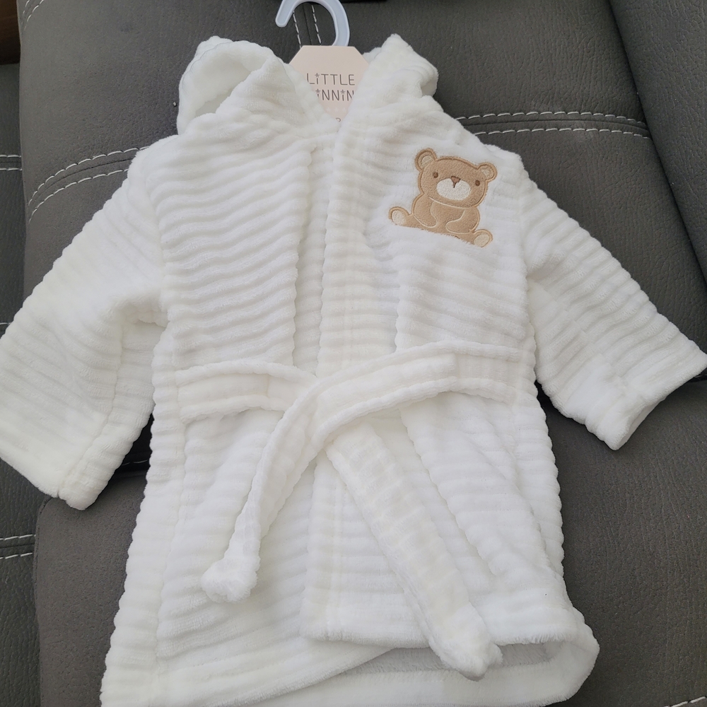White Kids Pajamas with Bear Design